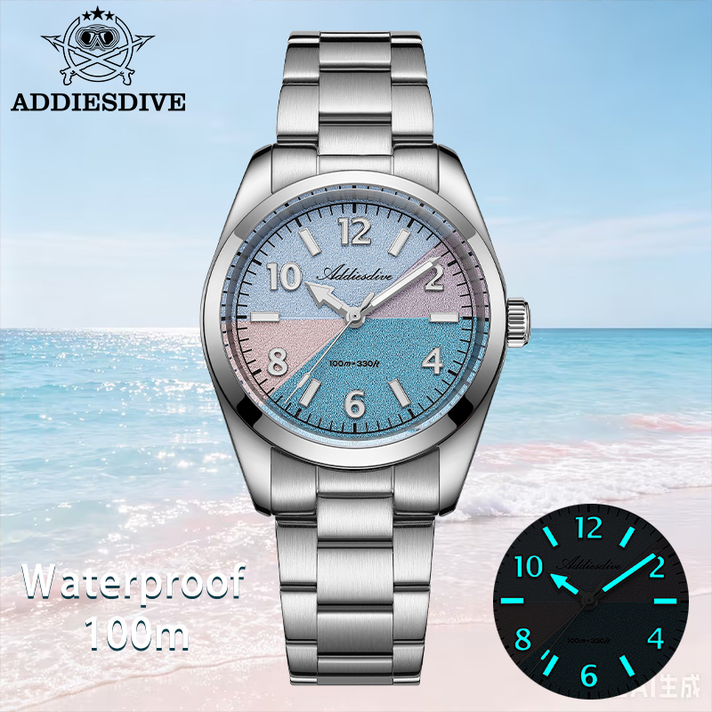 Luxury Watch Time - ساعة ADDIESDIVE من الزجاج الياقوتي للنساء،