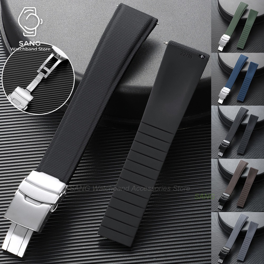 Luxury Watch Omega - حزام ساعة من المطاط الفلوري FKM