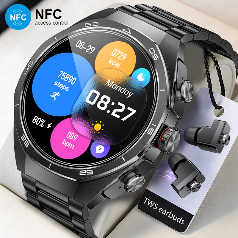Luxury Watch In The World - ساعة ذكية مع سماعات أذن لاسلكية،