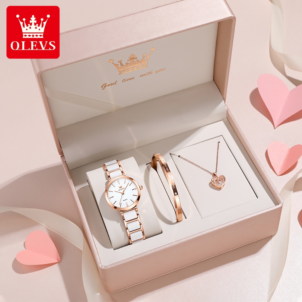 Luxury Watch Display Case - OLEVS ساعة نسائية 5877 ساعة كوارتز
