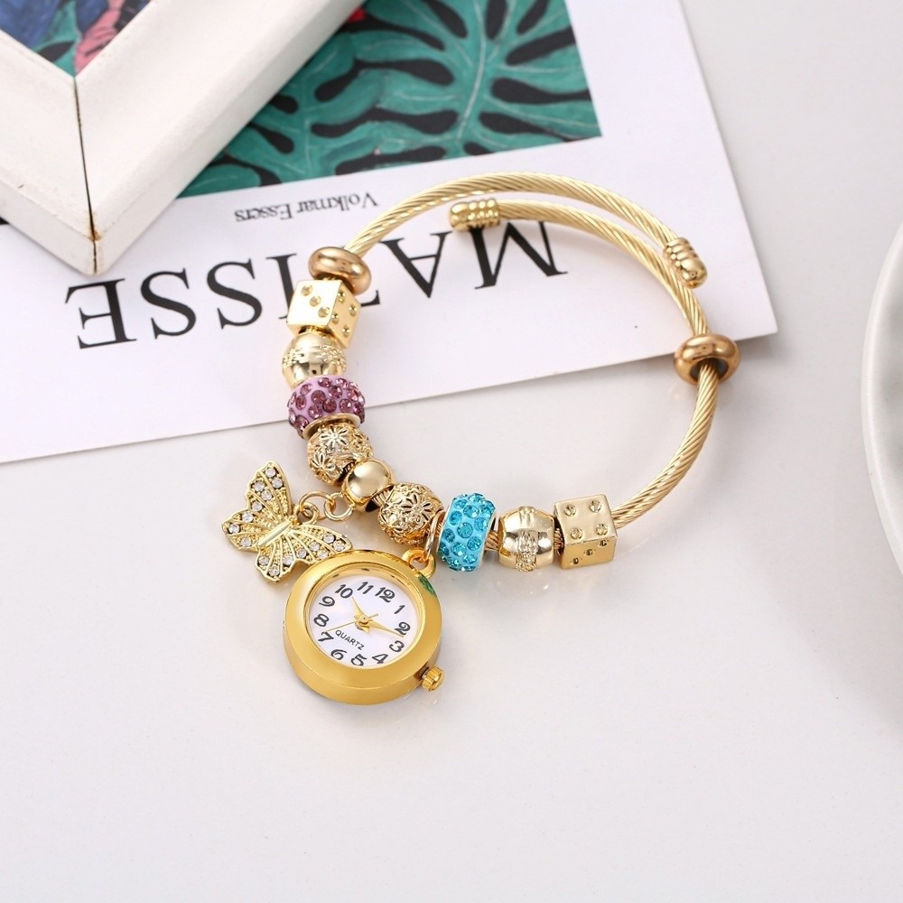 Luxury Watch With Leather Strap - ساعات يد نسائية عصرية قابلة للتعديل،
