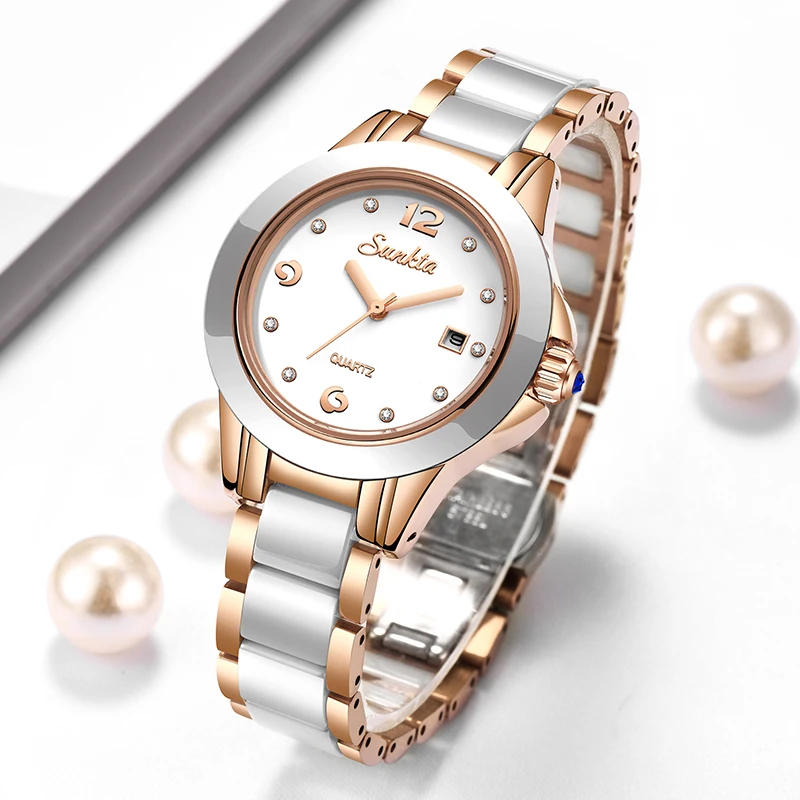Luxury Watch Diamond - ساعة Sunkta كاجوال كوارتز نسائية أنيقة