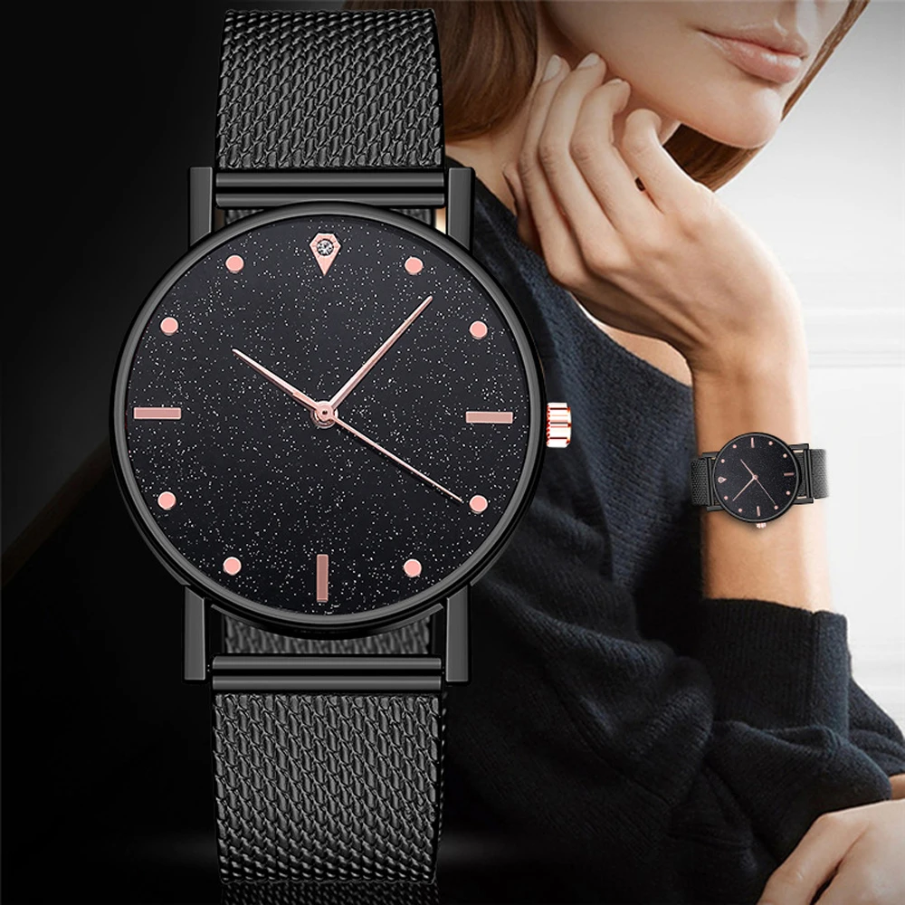 Luxury Watch Gold And Black - 2025 جديد بسيط سيليكون الفرقة النساء