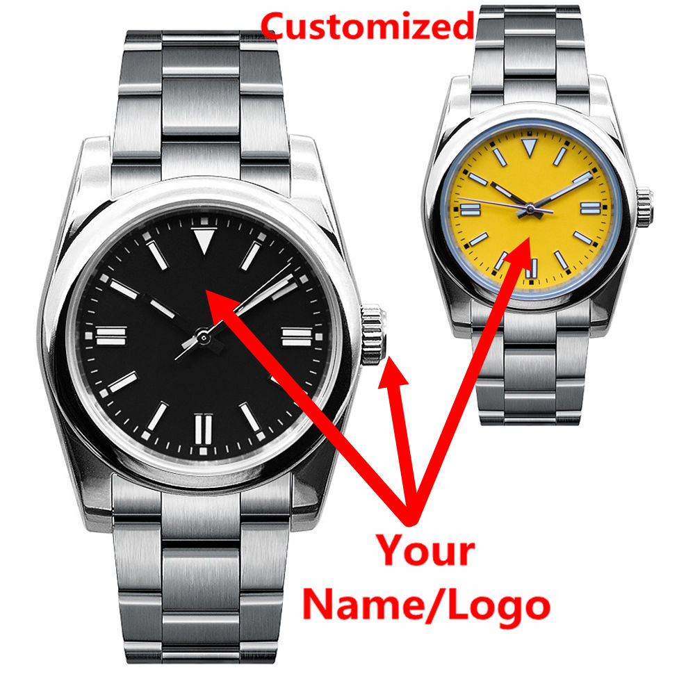 Luxury Watch Quality - ساعة رجالية فاخرة بشعار مخصص، زجاج
