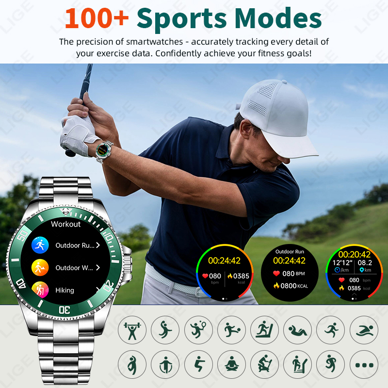 LIGE جديد ساعة ذكية الرجال بلو - مراجعة Luxury Watch In The World وسعره