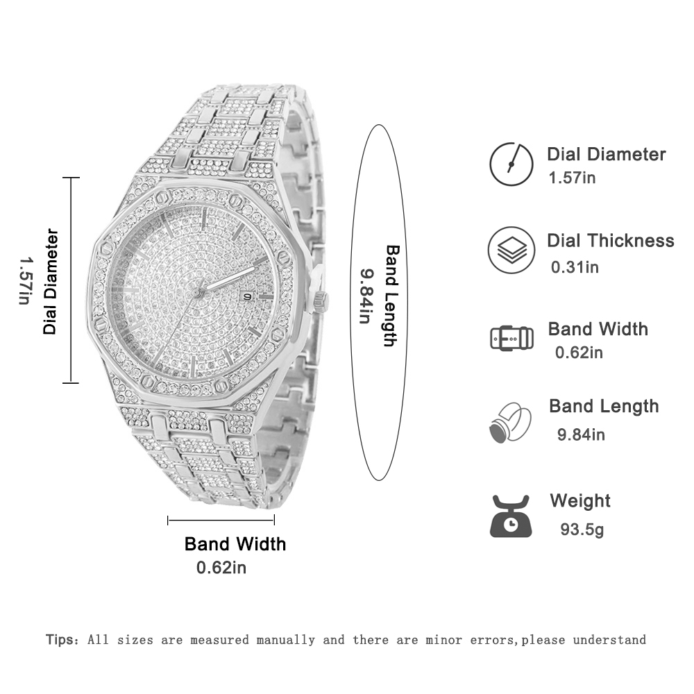 ساعة رجالية مرصعة بالألماس، سا - مراجعة Luxury Watch Diamond وسعره
