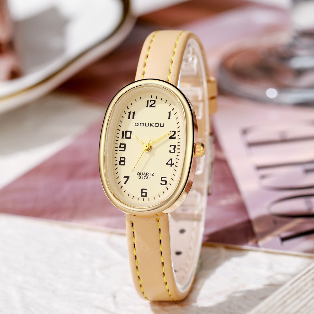 الفاخرة البيضاوي الهاتفي النسا - مراجعة Luxury Watch With Leather Strap وسعره