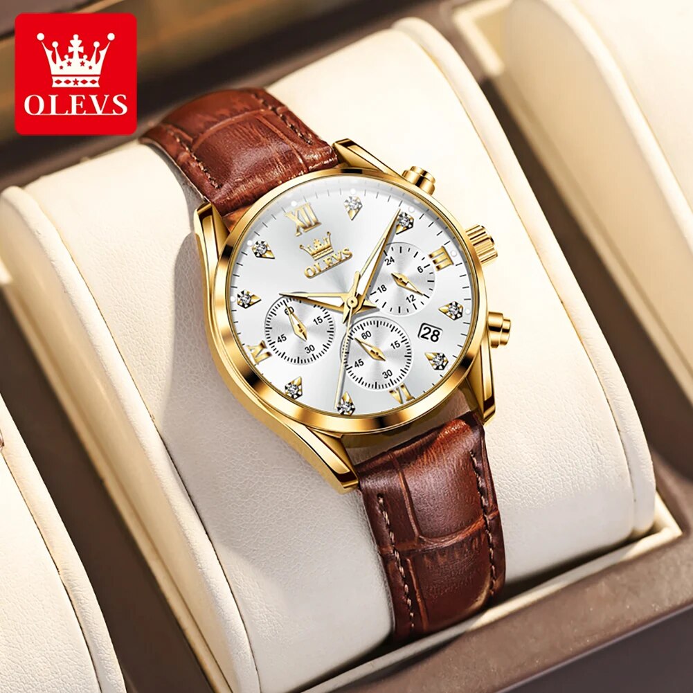 OLEVS 5523 ساعات نسائية حزام م - مراجعة Luxury Watch With Leather Strap وسعره