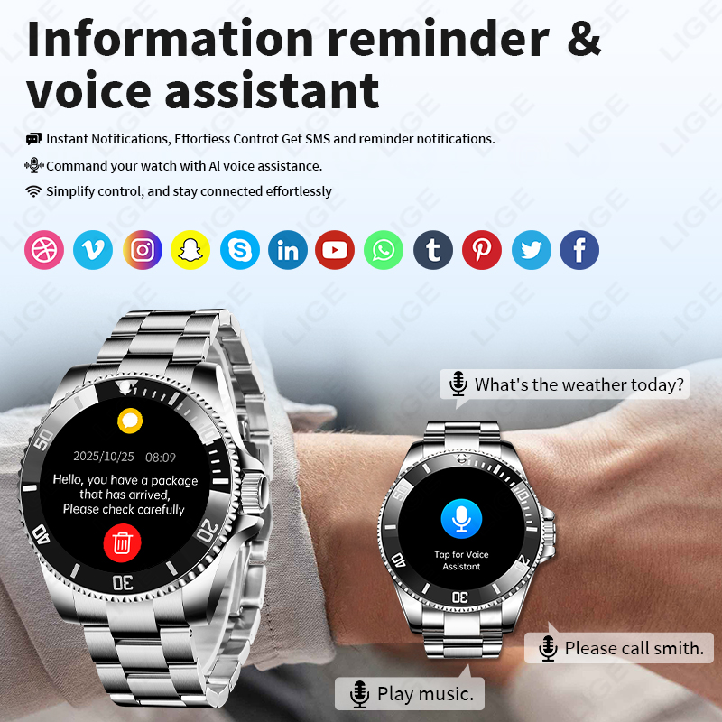 ساعة ذكية LIGE 2026 بشاشة HD م - مراجعة Luxury Watch In The World وسعره
