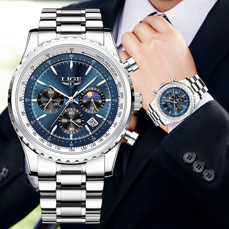 LIGE-ساعة كوارتز فاخرة للرجال  - مراجعة Luxury Watch Maker وسعره