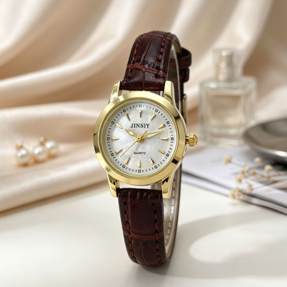 ساعة يد نسائية فاخرة بحزام جلد - مراجعة Luxury Watch With Leather Strap وسعره