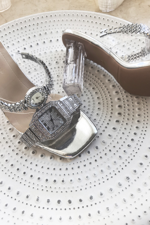 تصميم أصلي ساعة كريستال بكعب ع - مراجعة Luxury Watch With Leather Strap وسعره