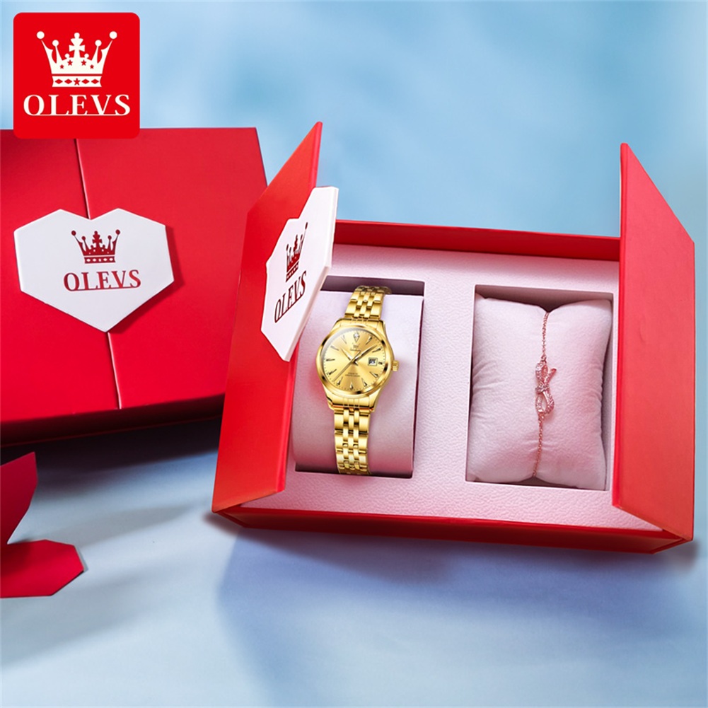 OLEVS 5598 ساعة نسائية فاخرة ك - مراجعة Luxury Watch Kit وسعره