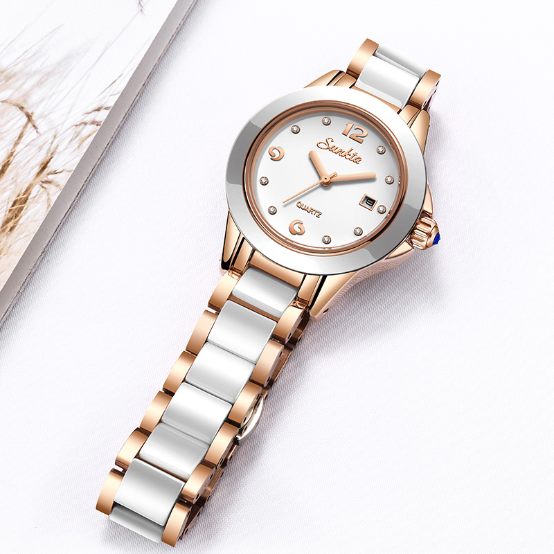 ساعة Sunkta كاجوال كوارتز نسائ - مراجعة Luxury Watch Diamond وسعره