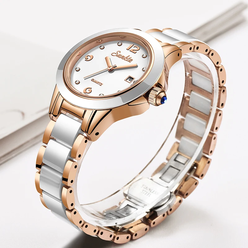 ساعة Sunkta كاجوال كوارتز نسائ - مراجعة Luxury Watch Diamond وسعره