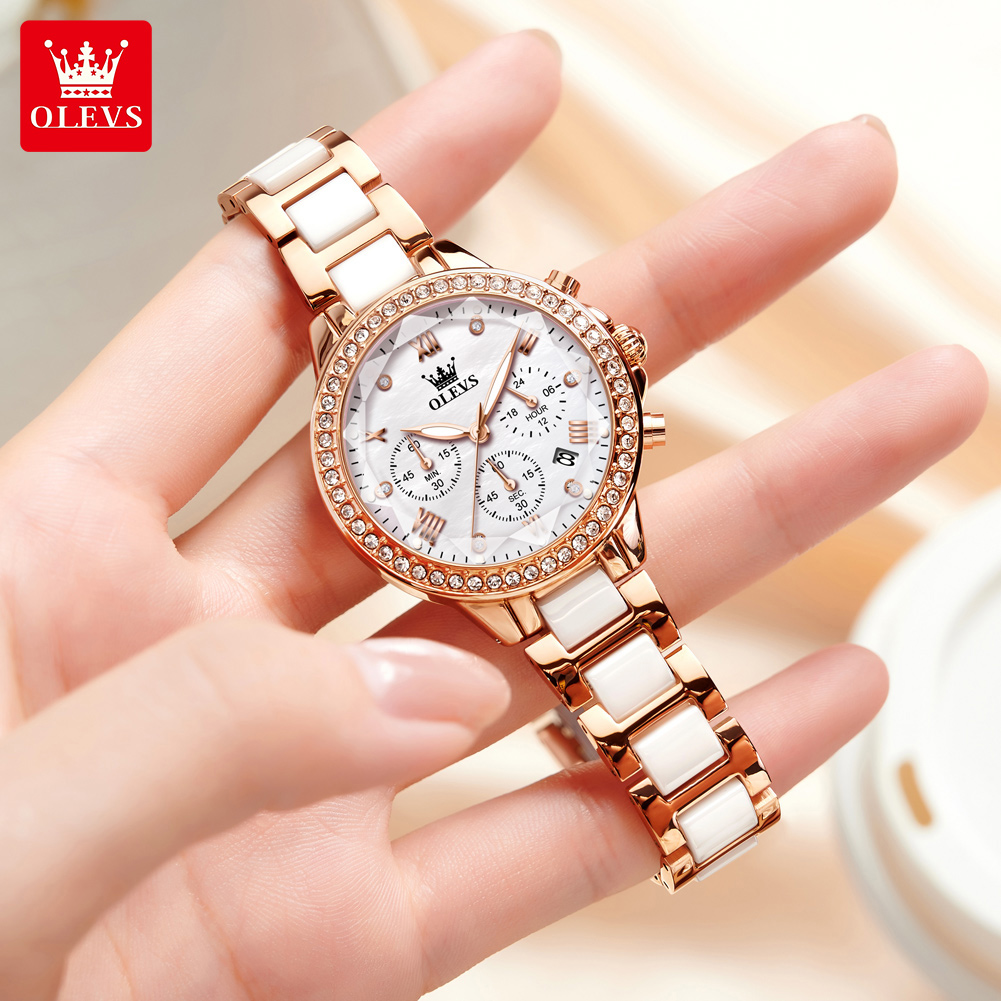 ساعة OLEVS 9999 للسيدات، ساعة  - مراجعة Luxury Watch Time وسعره