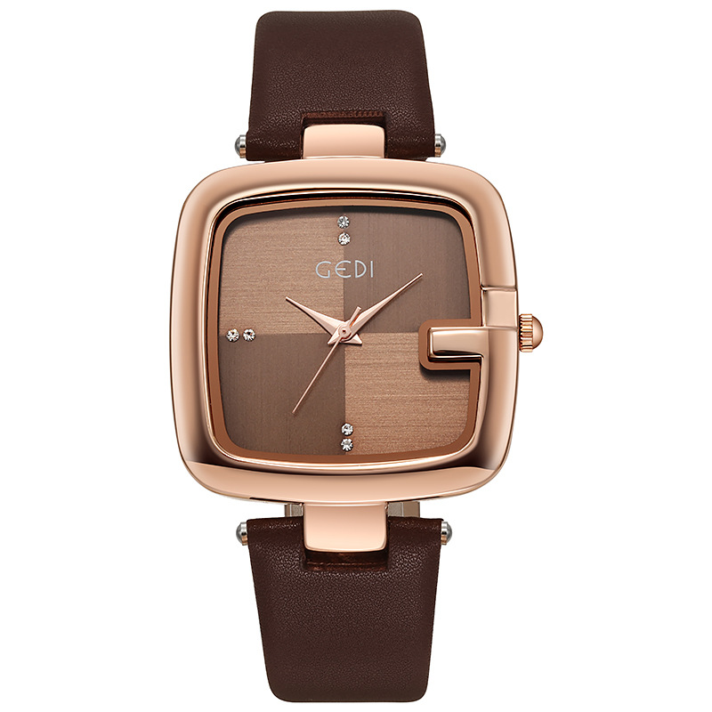 ساعة يد كبيرة مربعة الشكل من ج - مراجعة Luxury Watch With Leather Strap وسعره