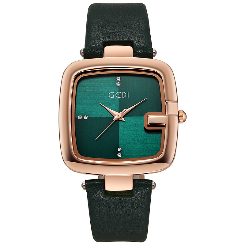 ساعة يد كبيرة مربعة الشكل من ج - مراجعة Luxury Watch With Leather Strap وسعره