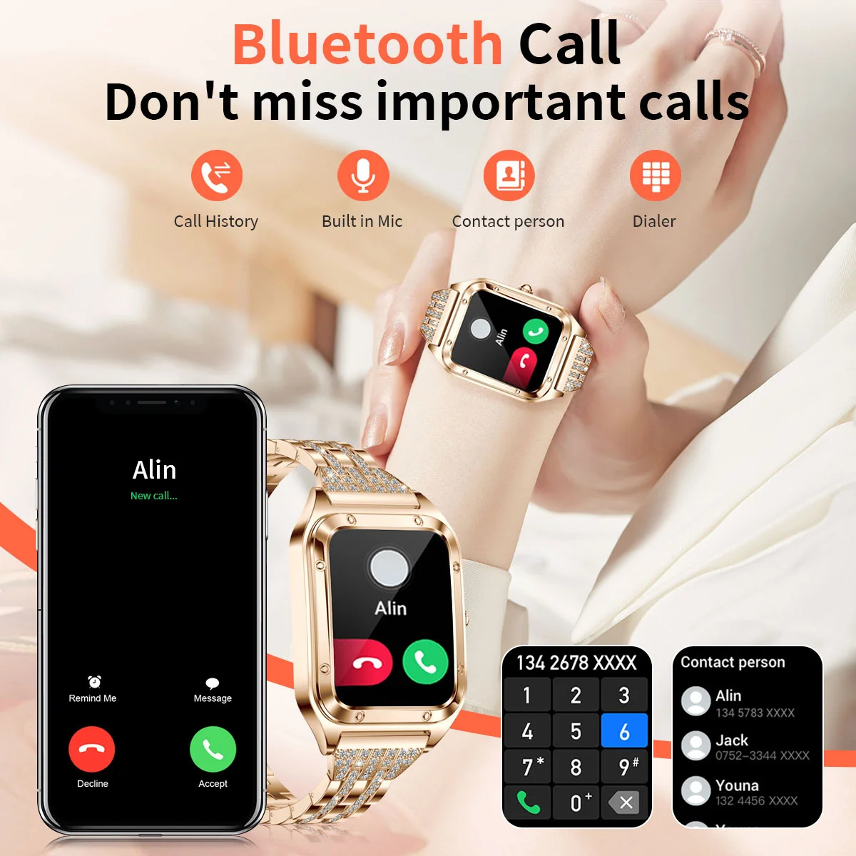 1.57 بوصة ساعة ذكية فاخرة للنس - مراجعة Luxury Watch In The World وسعره