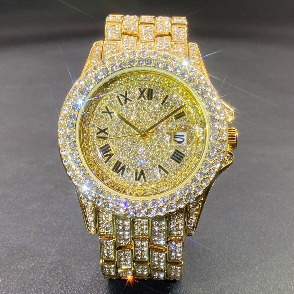 ساعة يد كبيرة ذهبية وفضية وسود - مراجعة Luxury Watch Gold And Black وسعره