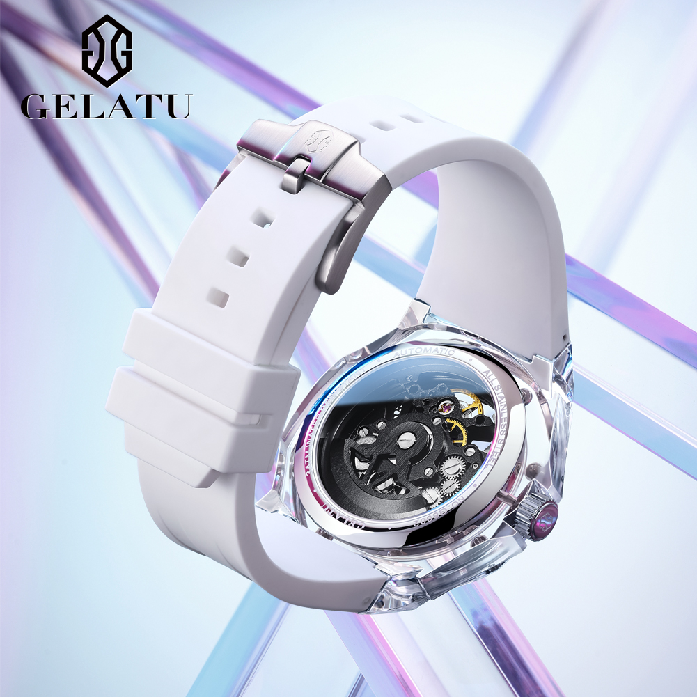GELATU 8002 ساعة ميكانيكية أوت - مراجعة Luxury Watch With Leather Strap وسعره